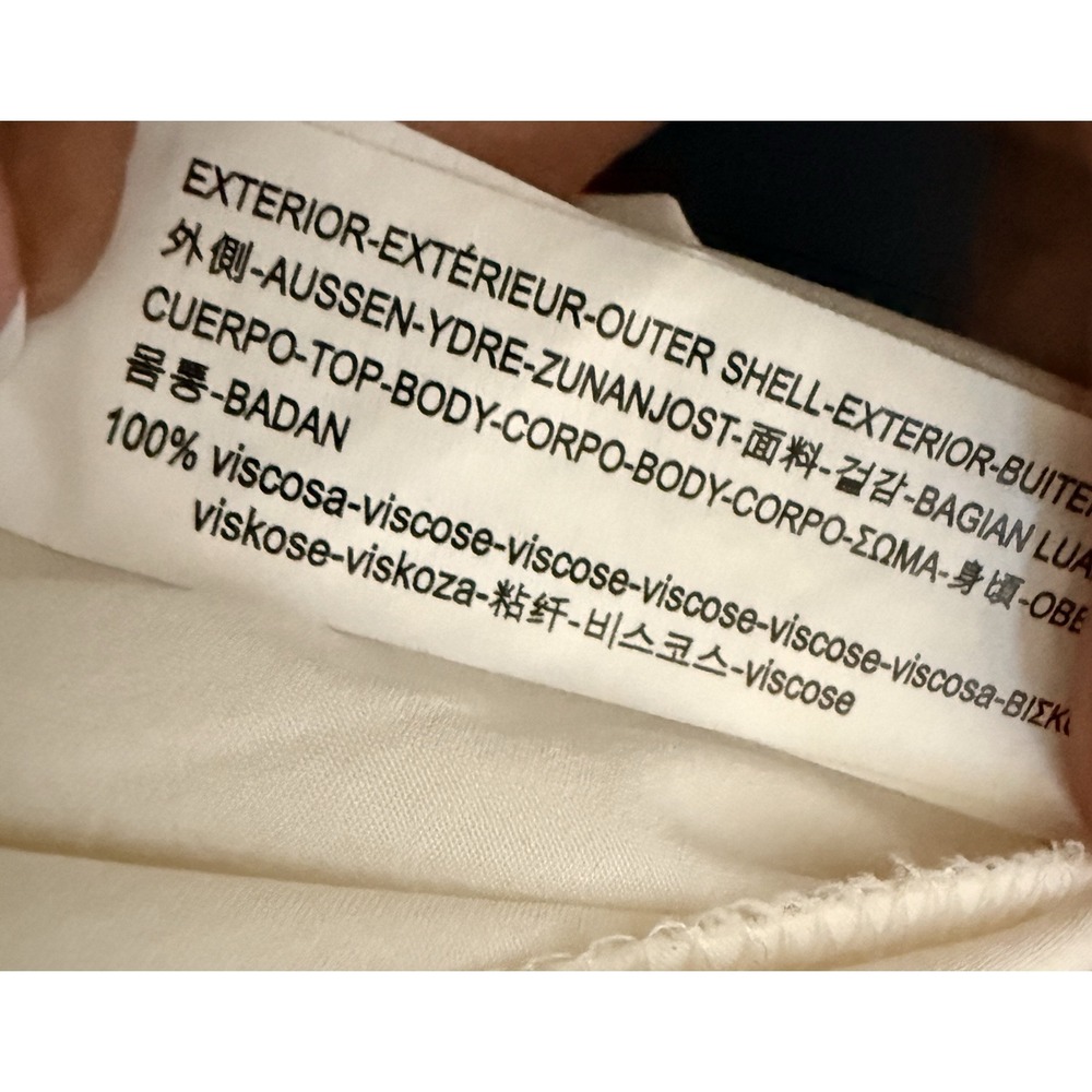 ZARA Trafaluc Maxi Dress M White Embroidered Boho Open Back Crochet Lace Beige - Picture 14 of 14